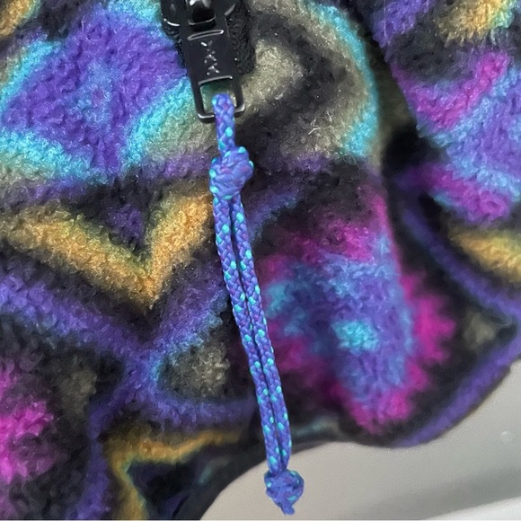 Vintage 90's REI Graphic Aztec Print Pullover Fleece Half Zip Jacket Size Medium - Picture 6 of 7